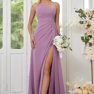 One Shoulder Lilac Dress
